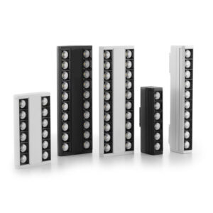 FOJOLUX retail lighting series GK-H60601 and GK-H61001, available in black and white finishes, designed for high-efficiency commercial space illumination.