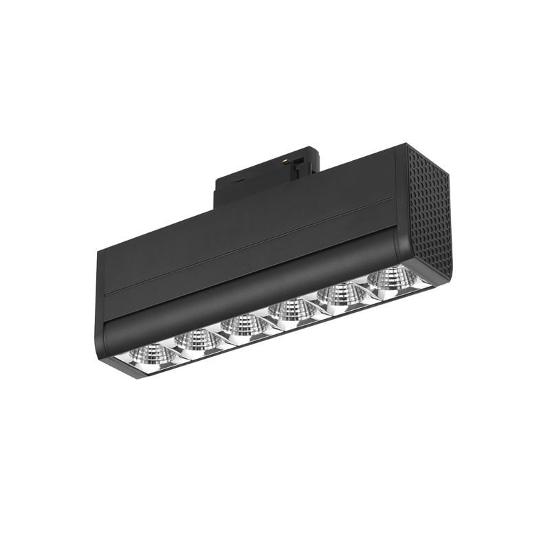 T6-1 single bias shelf light for retail displays with adjustable beam angle.