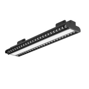 DP01-60B supermarket shelf lighting track system with three-sided illumination and central light, 2x24W plus 15W