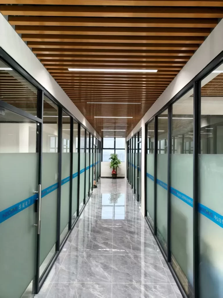 GP-62-120 linear track light installed in office corridor providing uniform hallway lighting