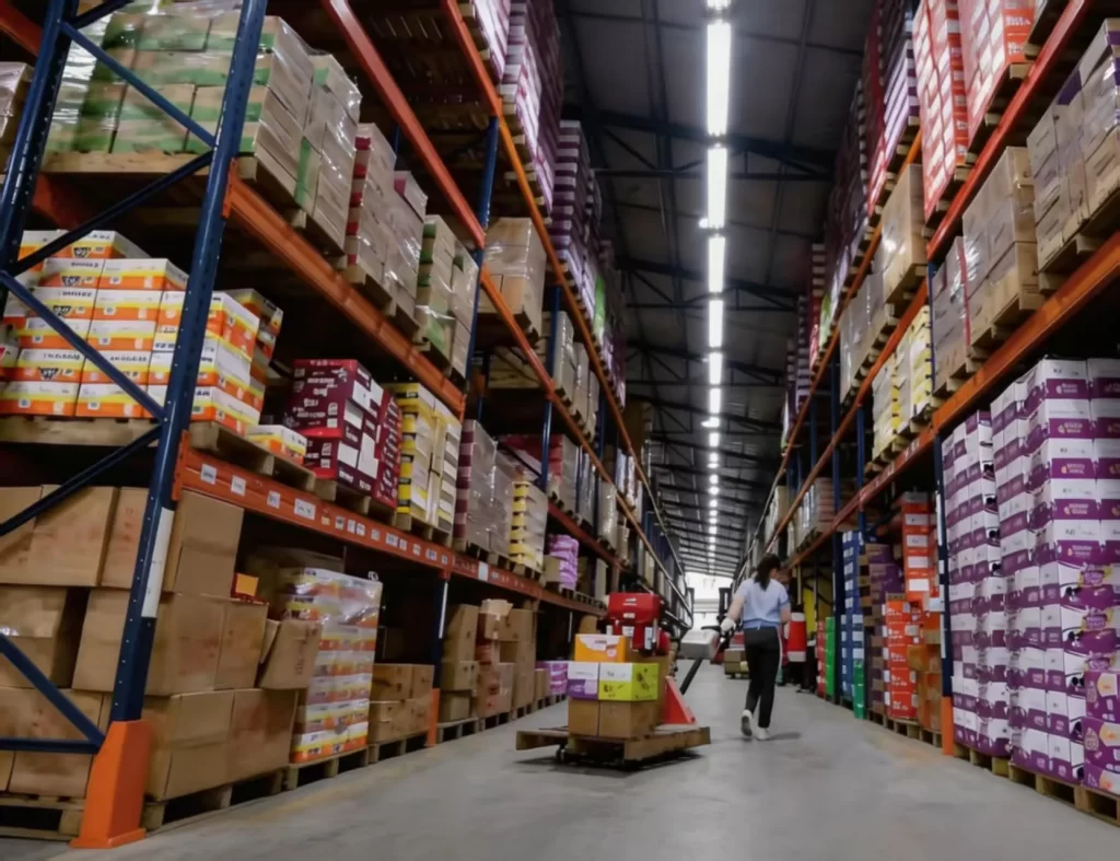 GP-95-120 double row linear track light used in warehouse high ceiling lighting application